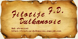 Filotije Dulkanović vizit kartica